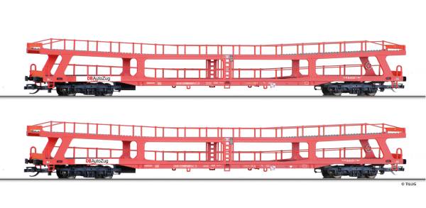 TILLIG 01136 - Güterwagenset der DB AG, bestehend aus zwei Autotransportwagen DDm 915, Ep. V